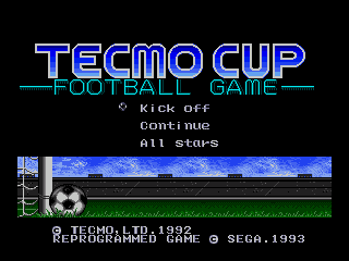 Игра Tecmo Cup (Sega Mega Drive - gen)