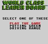 Игра World Class Leader Golf (Game Gear - gg)