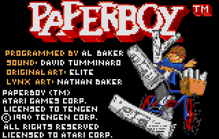 Обложка игры Paperboy ( - lynx)