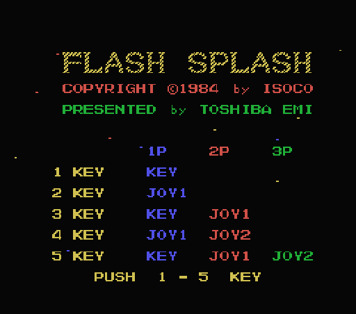 Игра Flash Sprash (Machines with Software eXchangeability - msx1)
