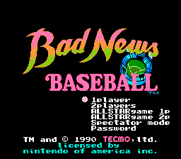 Обложка игры Bad News Baseball ( - nes)
