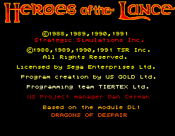 Обложка игры Heroes of the Lance ( - sms)