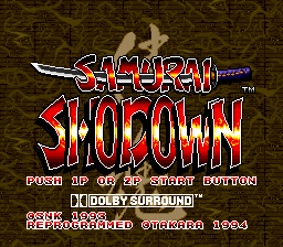 Игра Samurai Shodown (Super Nintendo - snes)