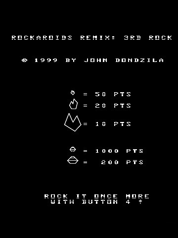 Игра Rockaroids Remix - 3rd Rock by John Dondzila (Vectrex - vect)